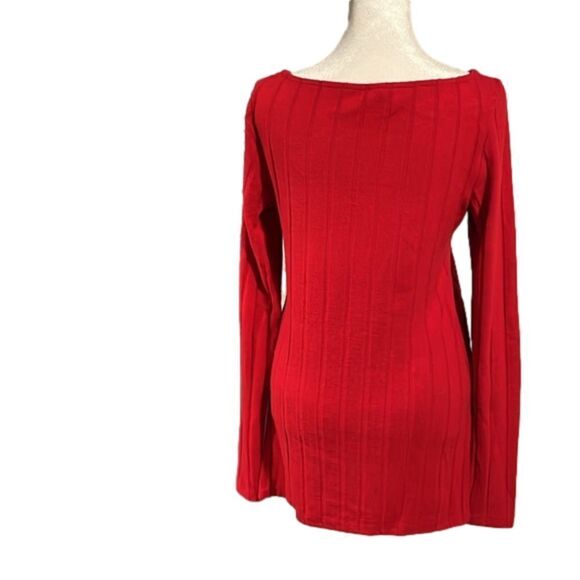 Anthropologie Ribbed Slide Slit Tunic Red New NWOT - Small - Picture 5 of 13